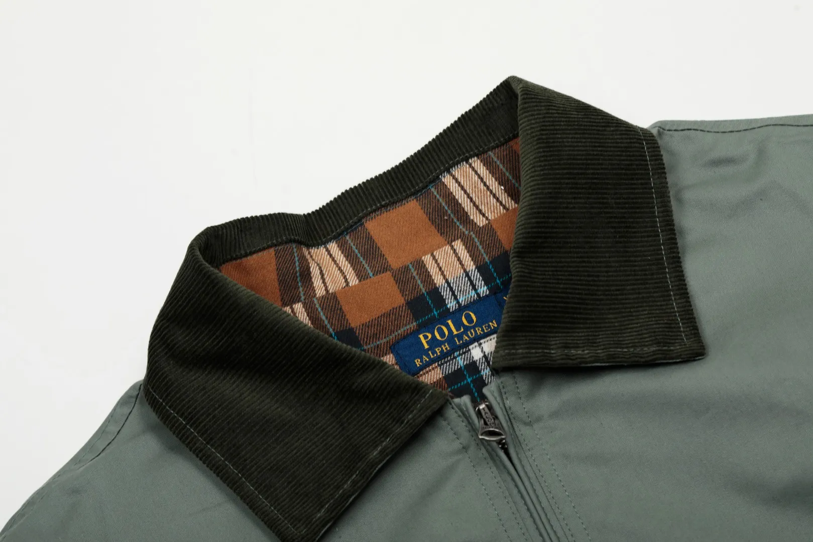 🅿️340 "Top quality" Style number: 8099# [Ralph Lauren corduroy color-blocked lapel American retro jacket] ✅Ralph Lauren American retro classic contrasting color corduroy lapel jacket ✅Pure cotton washed fabric Fabric texture version YYDS~ ✅Fashionable and casual commuting travel Simple style is classic ✅Simple and easy to match ootd essential style Versatile style Size: S-XL Color: Navy blue, matcha light green, Klein blue, retro gray green